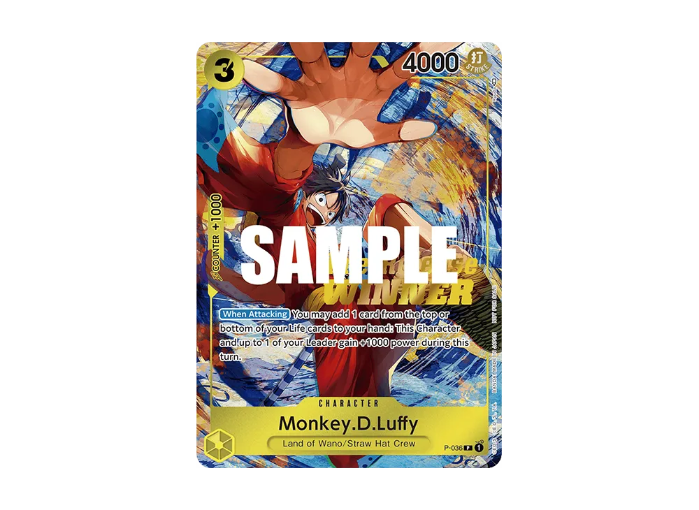 モンキー・D・ルフィ：Silver Foil + Gold Stamp P [P-036]【英語版】(プロモーションカード「OP‐04 プレリリース トーナメン