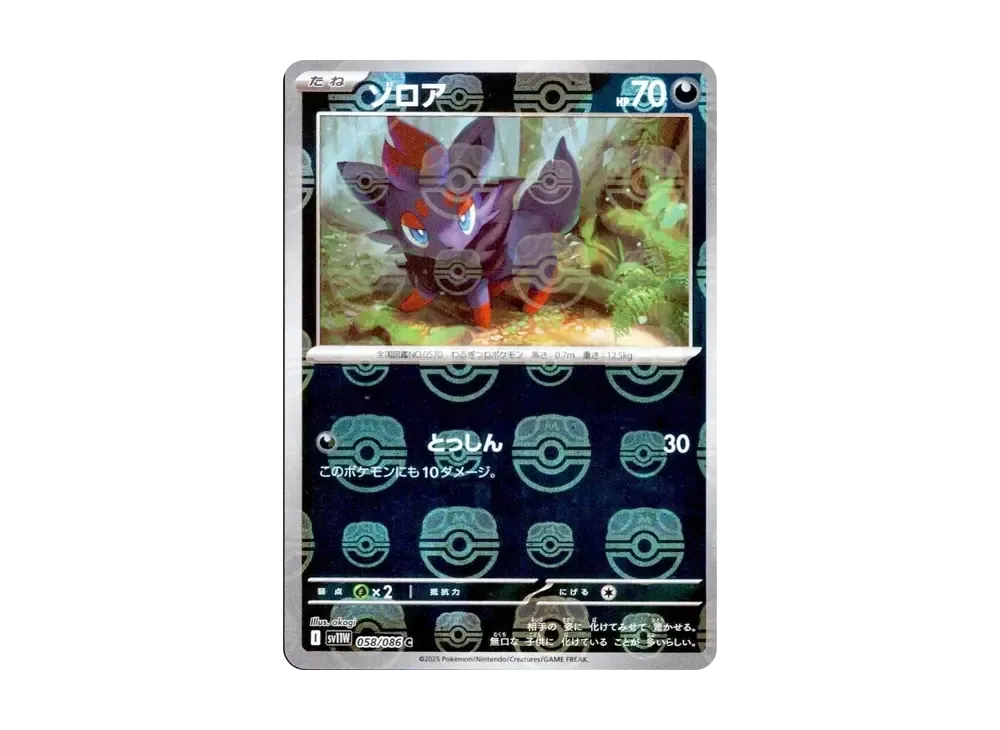 ゾロア C :マスターボールミラー [SV11W 058/086](拡張パック「ホワイトフレア」)